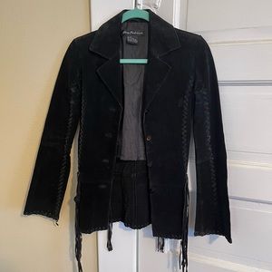 Black leather western jacket